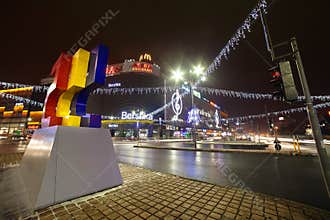 Bucharest downtown - Christmas theme lighting