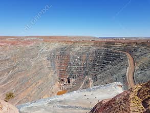 Open cut gold lithium iron ore mine Leonora Western Australia
