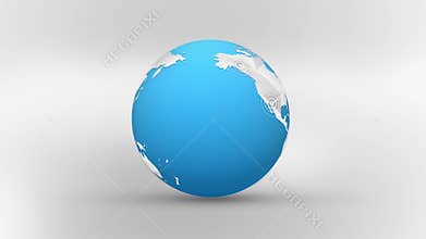 Connections over the earth, worldwide network expanding on white globe.