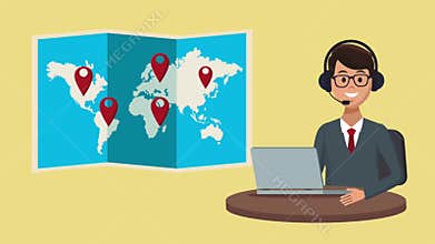 Travel call center agency HD animation