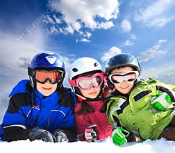 Children in ski clothing