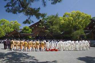 Ceremony in Atsuta Shrine, Nagoya, Japan