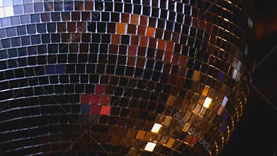 Rotating disco mirror ball at the night club