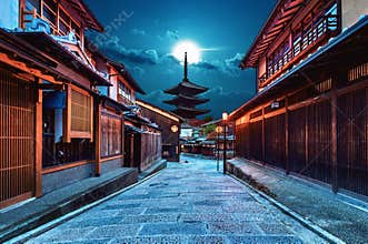 Yasaka Pagoda and Sannen Zaka Street in Kyoto, Japan
