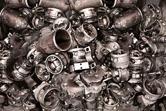 Metal background from old details from machines