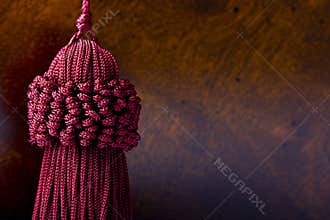 Burgundy silk decoration knot