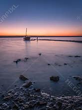 Old Abandoned Boat at Sunset