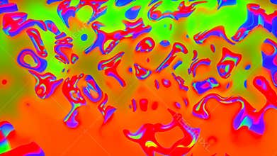 Psychedelic colored, bright abstract 3D computer rendering backdrop, colorful palette mesh background