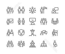 Line Business People Icons