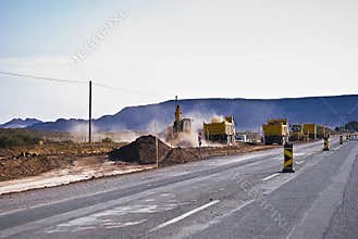Heavy Duty Road Construction In Progress