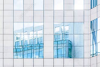 Light Blue reflections of buildings