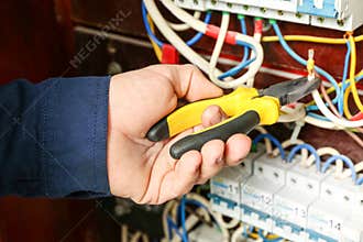 Electrician connecting wires