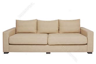 Beige couch on white