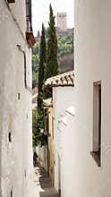 Narrow alleyway, Granada, Spain