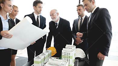 Business meeting of architects and investors
