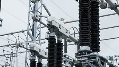 Switchboards with information and signs under insulators