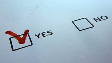Yes and no checkbox marking survey yes