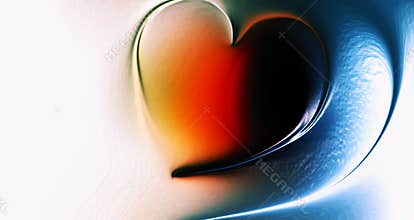 Abstract vector heart with multicolored shaded wavy background with lighting effect and texture, vector illustration,
