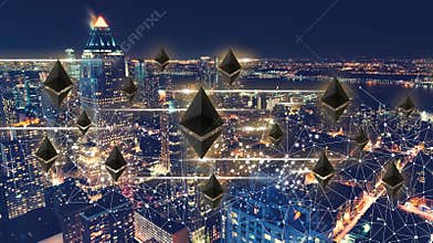 Ethereum with the New York City skyline