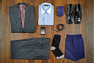 Business attire flat lay