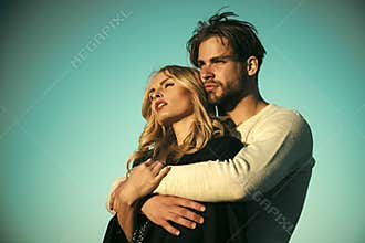 Family couple of man and girl, trust.