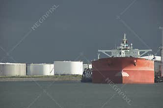 Oil tanker in harbour