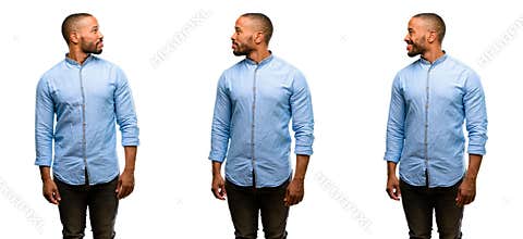 African young man isolated over white background