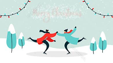 Christmas and New year couple love in winter