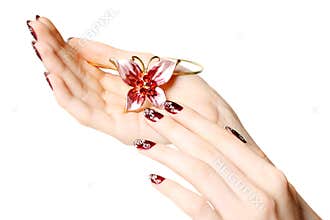 Manicure and beads