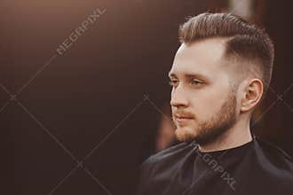 Background of hair salon for men, barber shop
