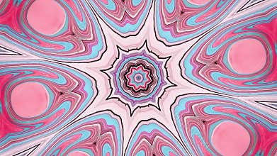 Abstract motion graphics background. Hypnotic mandala for meditation. Kaleidoscope stage visual effect for concert
