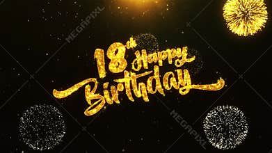 18th Happy Birthday Text Greeting, Wishes, Celebration, invitation Background
