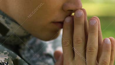 Military came on vacation, praying asking God to help win and survive, faith