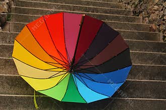 Rainbow umbrella - a bit of colours in autumn rain