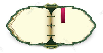 Magic elven open book with red bookmark