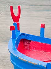 Extreme close-up of a boat. Seaport of Monopoli. A