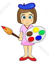 Cute Little Girl Artist