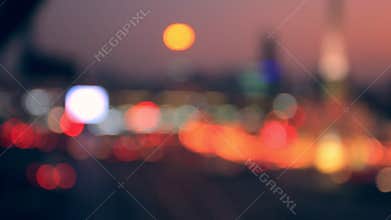 Blur of traffic moving on rush hour street