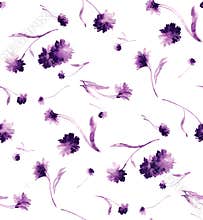 Watercolor of purple flower