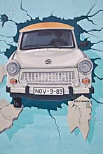 Berlin Wall mural of the iconic Trabant