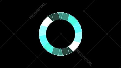 Icon of green and blue circle rotating in progress clockwise
