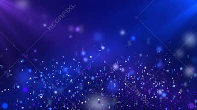 Floating Shining Stars Deep Blue Purple Looping Motion Background