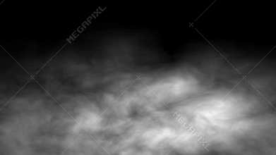 Dry ice smoke clouds fog background animation of fractal noise effect.