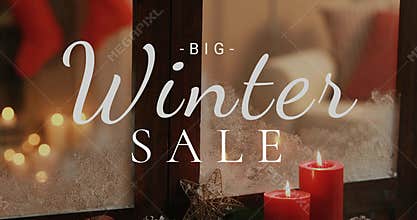 Big Winter Sale against Christmas decoration 4K 4k