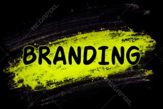 Branding word with glow powder