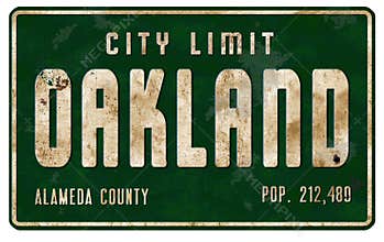 Vintage Oakland California City Limit Welcome Street Sign