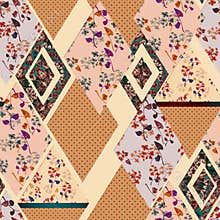 Seamless abstract patchwork plaid pattern