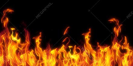 Fire isolated over black