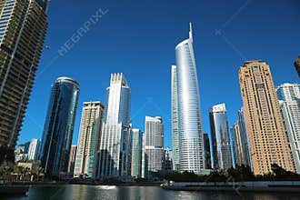 Almas tower and Jumeirah Lakes Towers, Dubai Multi Commodities Centre, UAE