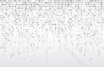 Digital binary code. Computer matrix data falling numbers, coding typography and codes stream gray vector background